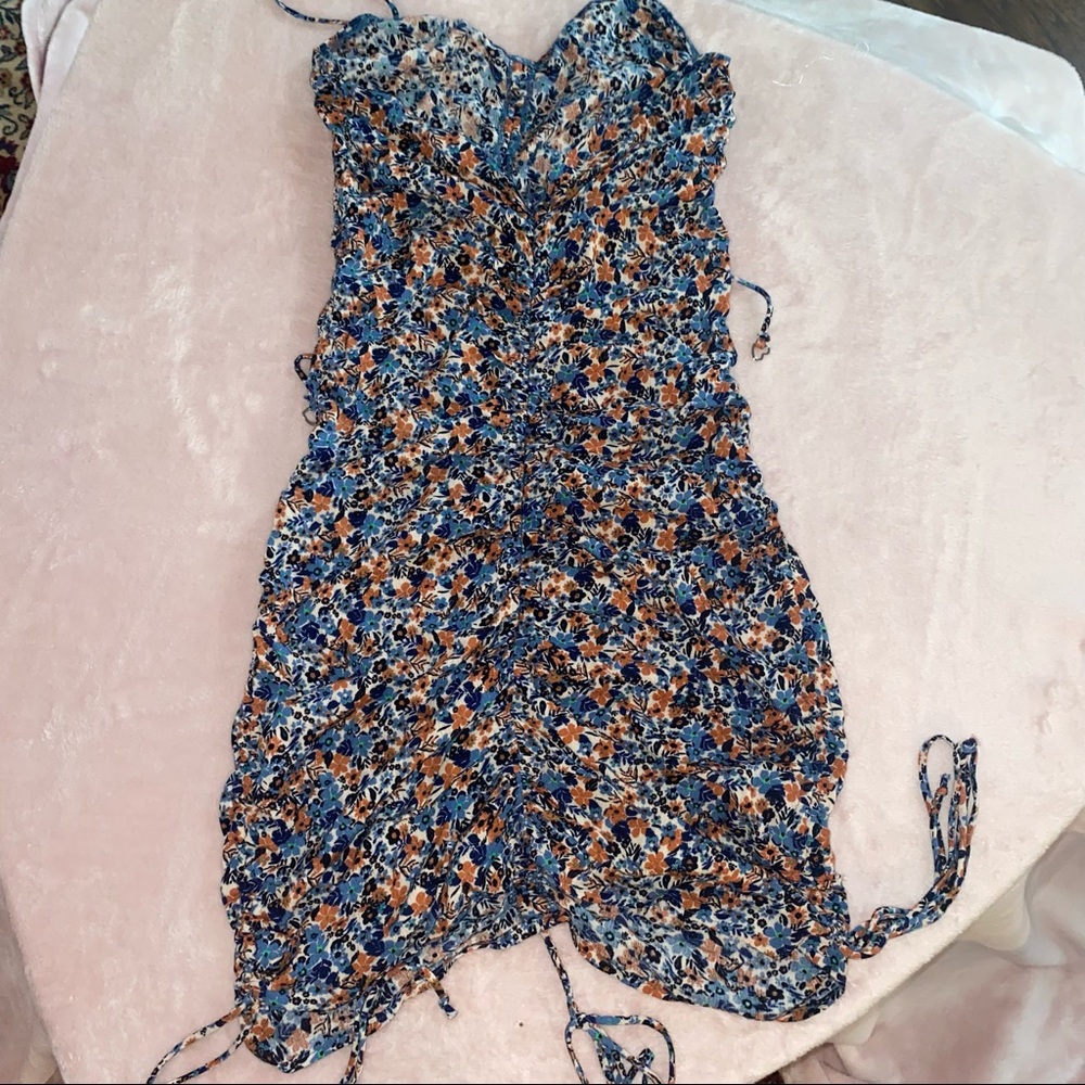 Flower Print Ruchee Dress